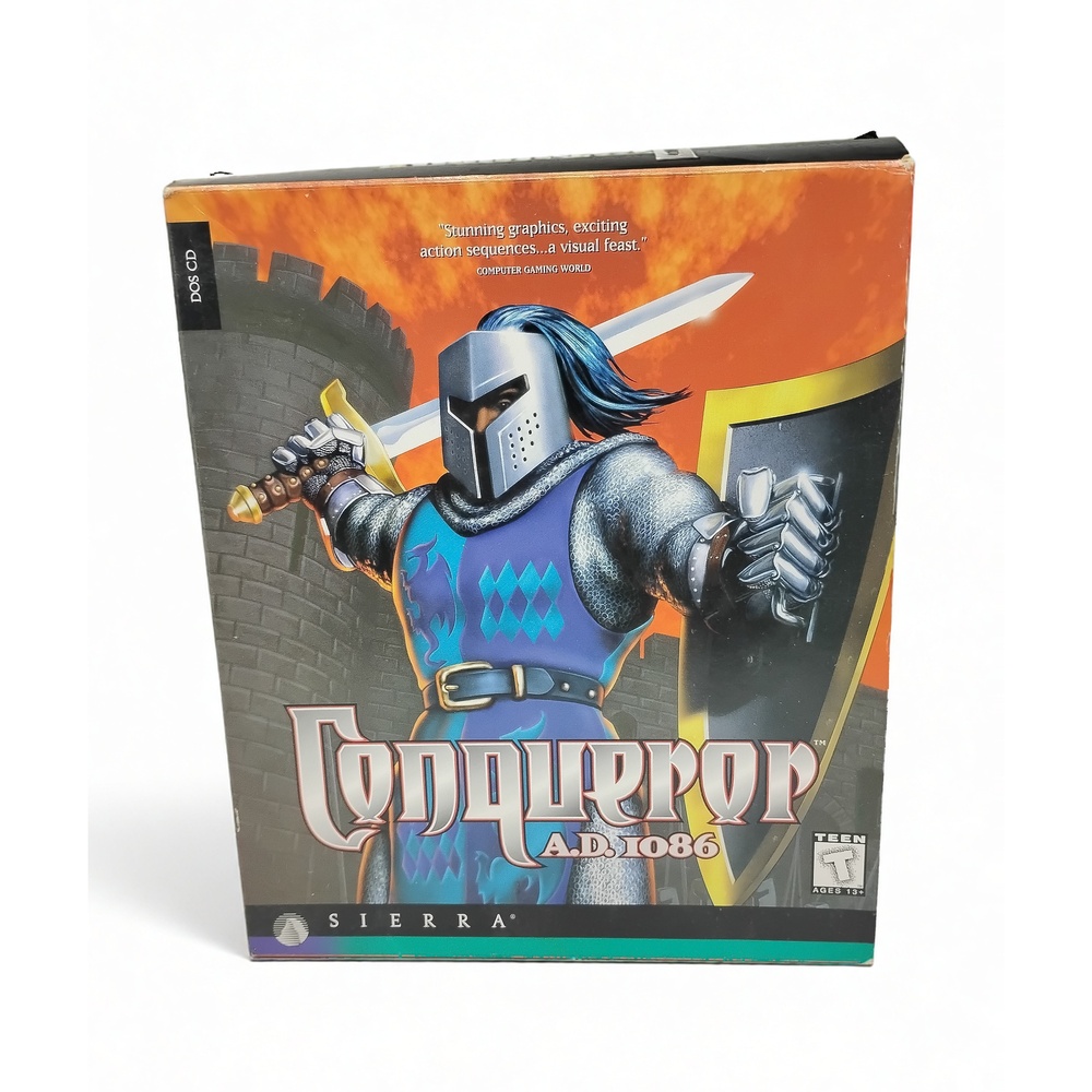Vintage 1995 Sierra Conqueror A.D. 1086 PC Big Box Game Strategy Simulation CD